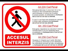 Indicator accesul interzis conform cod penal